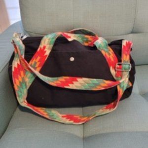 Black bag with colorful straps